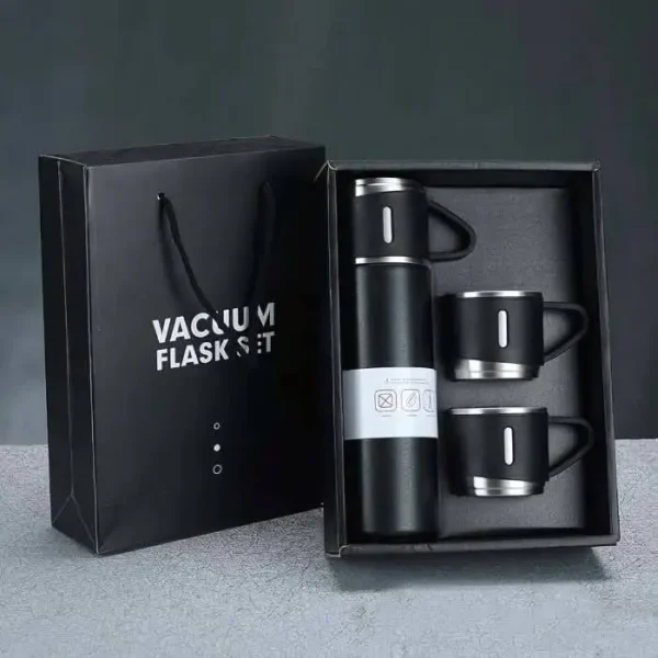 3 in 1 Vacuum Insulated Thermal Flask Set With Cup Set. - Image 4