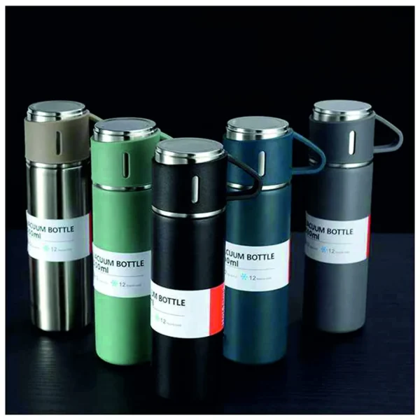 3 in 1 Vacuum Insulated Thermal Flask Set With Cup Set. - Image 3